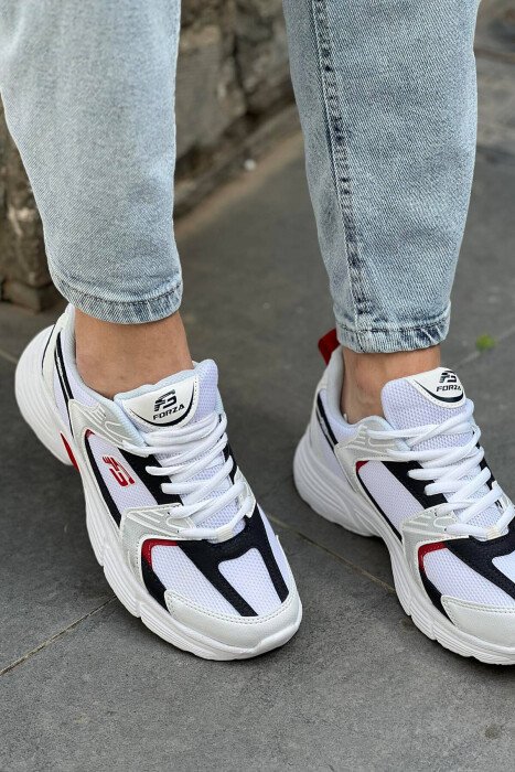 SPORT COMFY WOMAN SHOES WHITE-RED/BAKU - 3