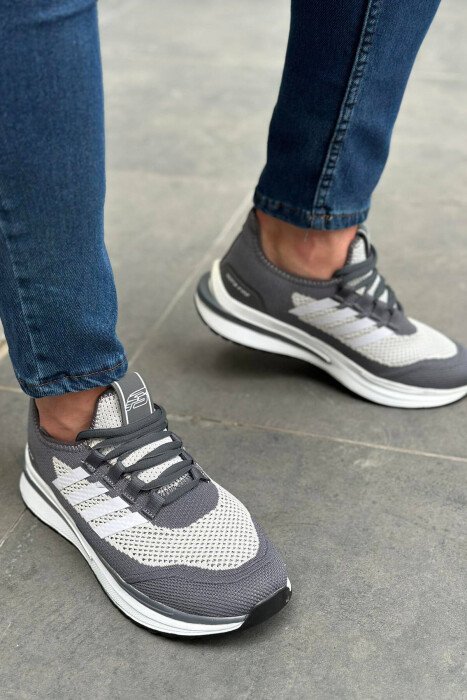 SPORT MAN SHOES GREY-WHITE/GRBA - KLAUDIO FASHION