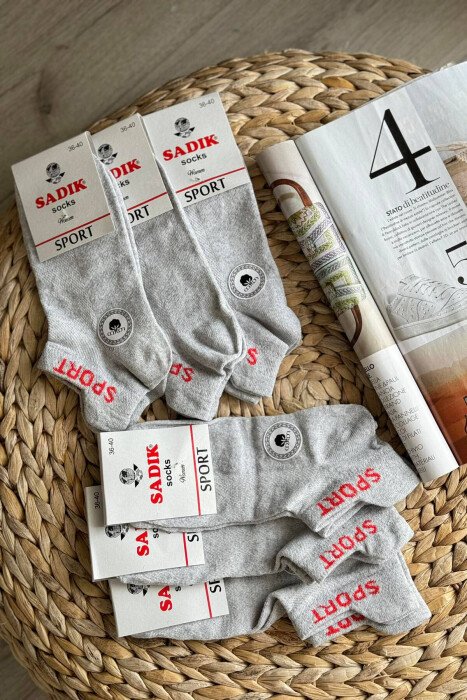 SPORT SIMPLE WOMAN ANKLE SOCKS GREY/GRI - 3