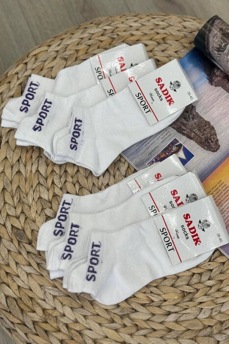 SPORT SIMPLE WOMAN ANKLE SOCKS WHITE-E BARDHE 