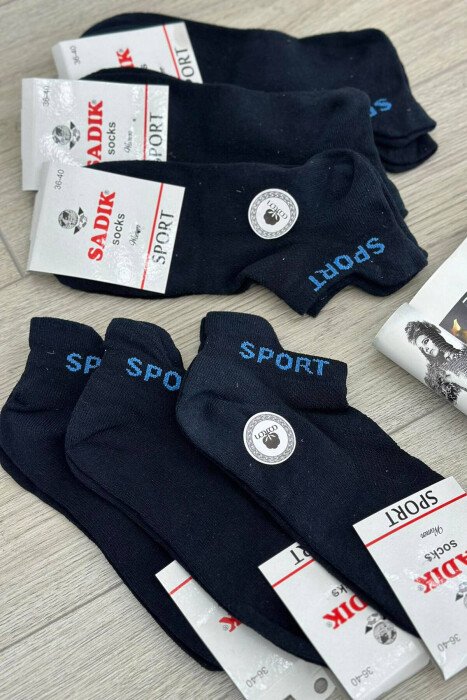 SPORT SIMPLE WOMAN ANKLE SOCKS BLUE/BLU - KLAUDIO FASHION