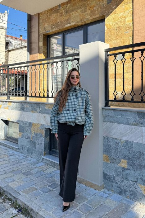 SQUARE DESIGN ELASTIC WAIST WOMEN JACKET MINT/MENTE - 2