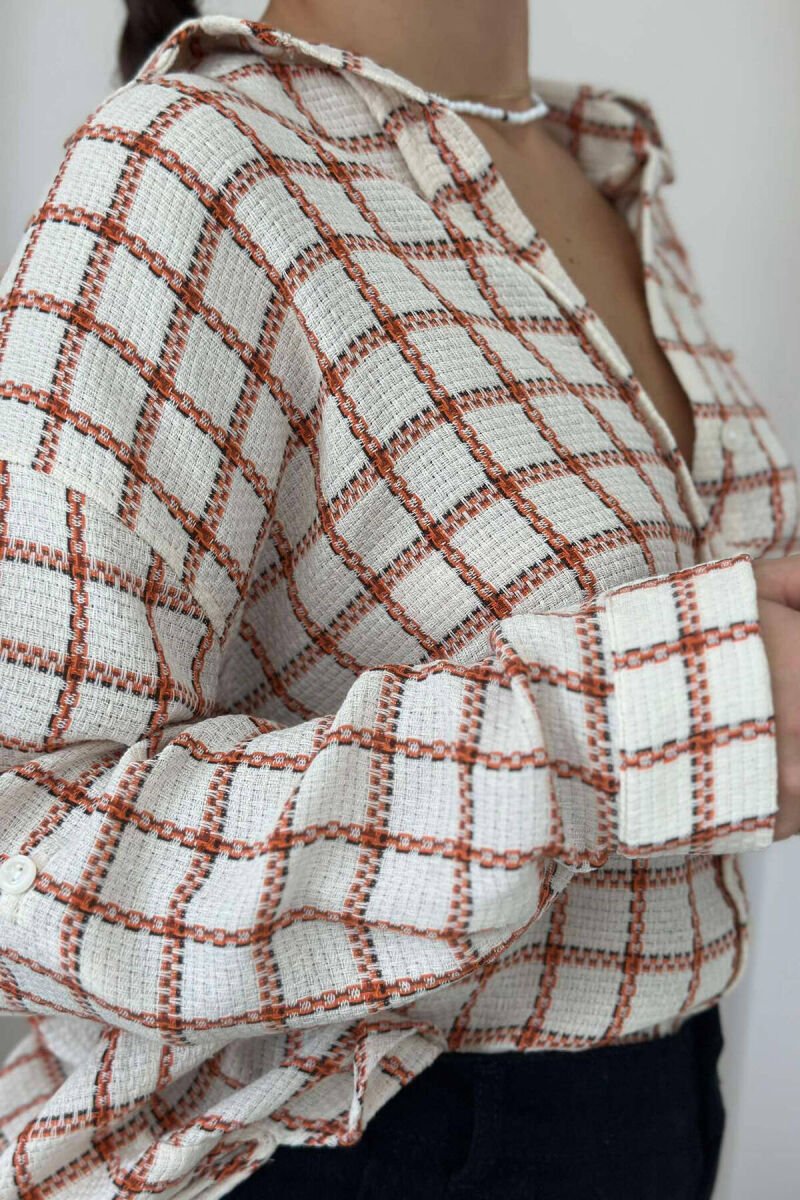 SQUARE DIFFERENT COLORS WOMAN SHIRT ORANGE/PORTOKALLI - 2