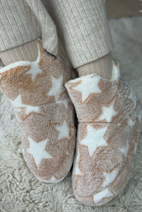 STAR DESIGN WOMAN ANKLE SLIPPERS BEIGE/BEZHE - 2