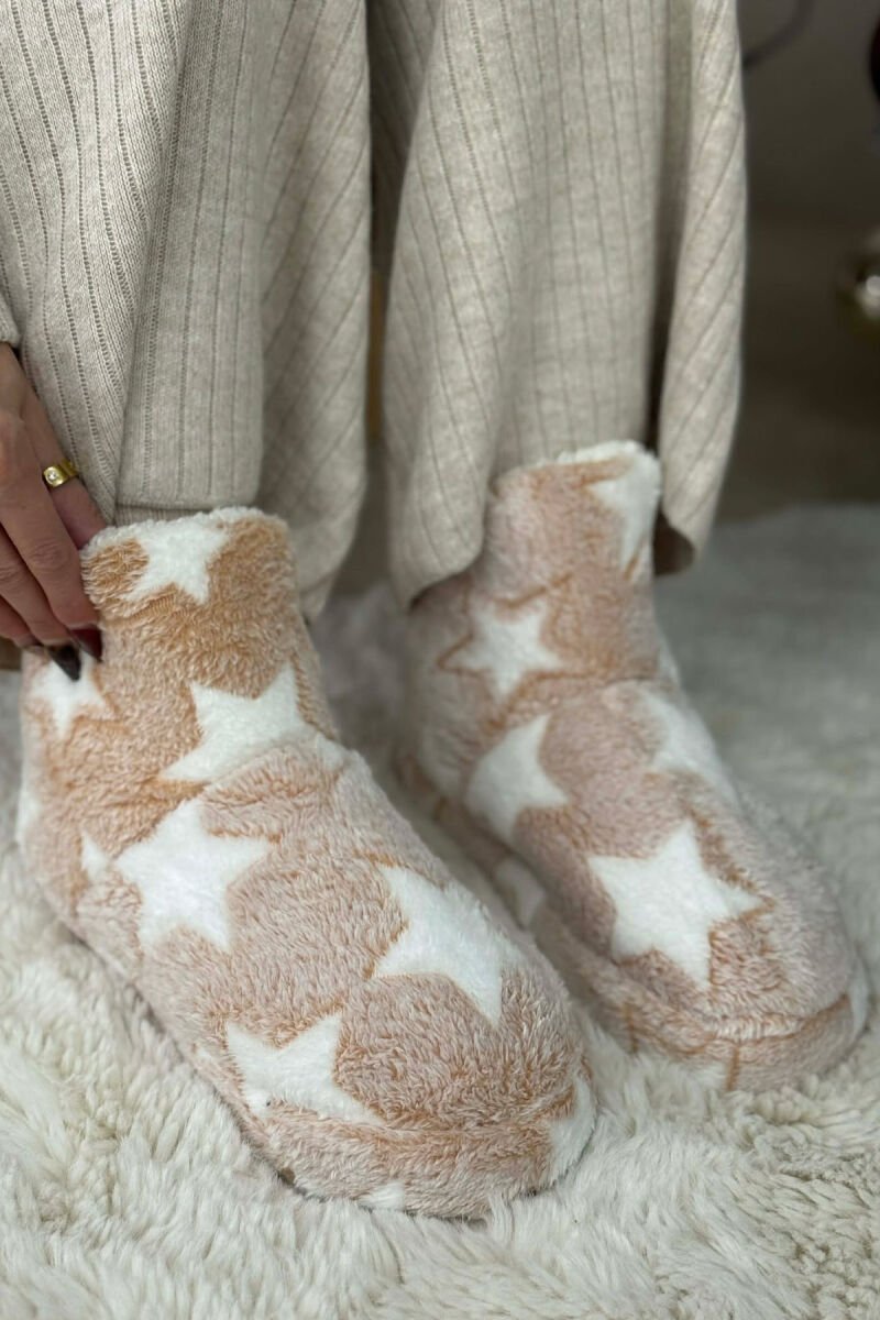 STAR DESIGN WOMAN ANKLE SLIPPERS BEIGE/BEZHE - 4