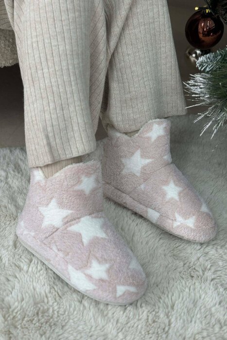 STAR DESIGN WOMAN ANKLE SLIPPERS POWDER/PUDER 