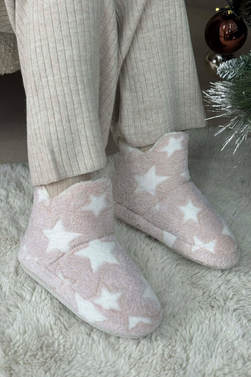 STAR DESIGN WOMAN ANKLE SLIPPERS POWDER/PUDER - 1