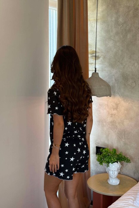 STARS DETAILS SHIRT +SHORTS WOMAN PYJAMAS BLACK/ E ZEZE - 2