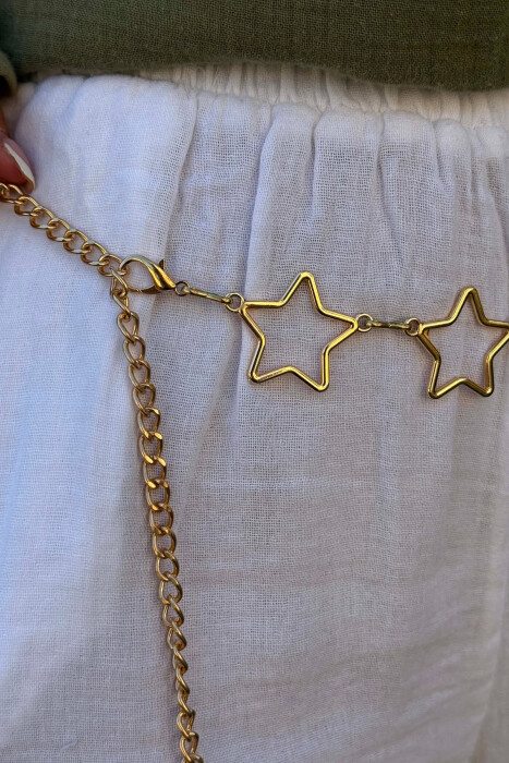 STARS DETAILS WOMEN BELT CHAIN GOLDEN ROD/GOLD - 2