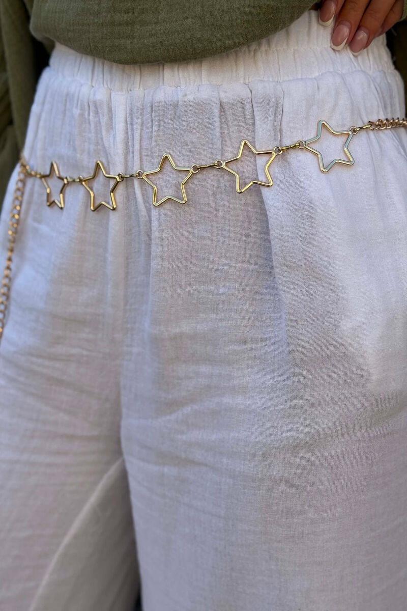 STARS DETAILS WOMEN BELT CHAIN GOLDEN ROD/GOLD - 3