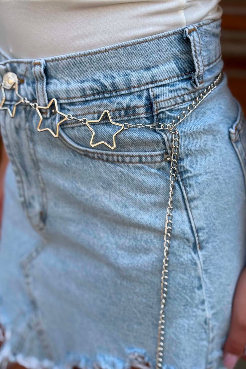 STARS DETAILS WOMEN BELT CHAIN SILVER/ARGJEND - 2
