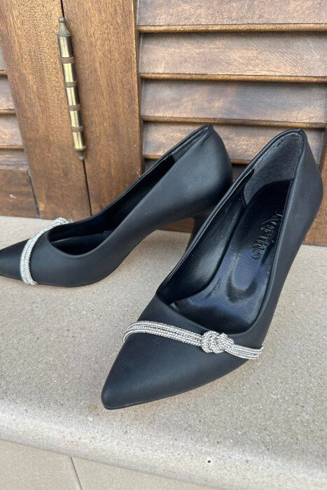 STONES ONE COLOR WOMAN HEELS DARK BLUE/BEE - KLAUDIO FASHION