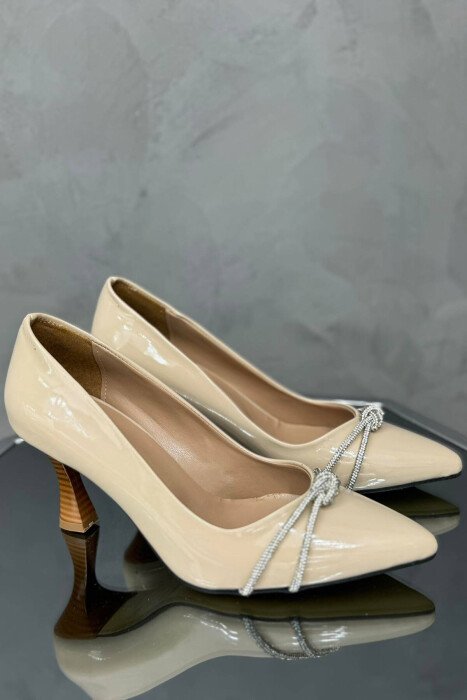 STONES SPARKLE WOMAN HEELS CREAM/KREM - 1