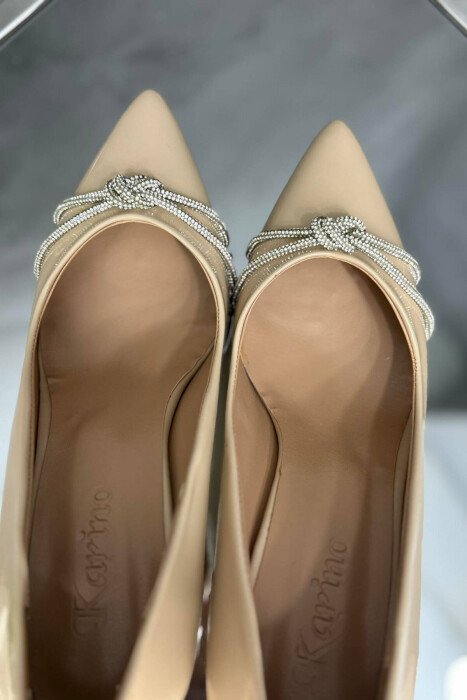 STONES SPARKLE WOMAN HEELS CREAM/KREM - 3
