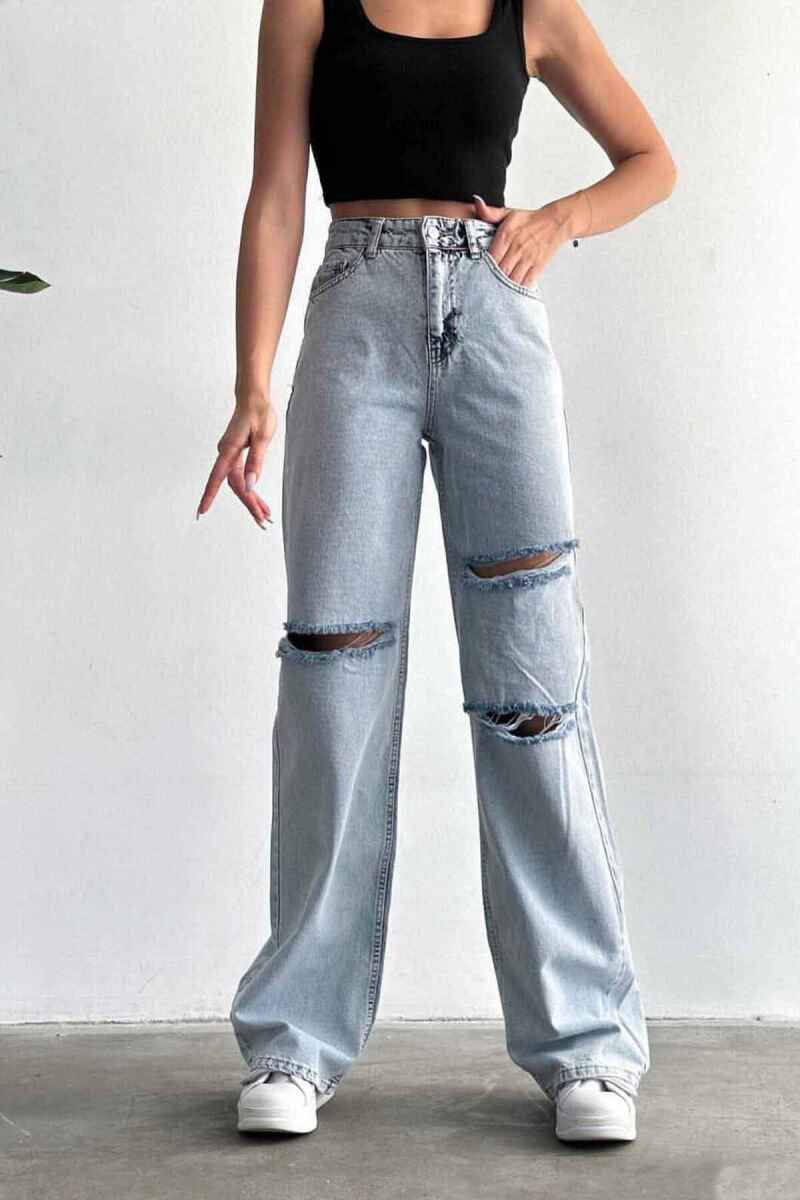 STRAIGHT LEG WOMAN JEANS LIGHTBLUE/BZ - 1