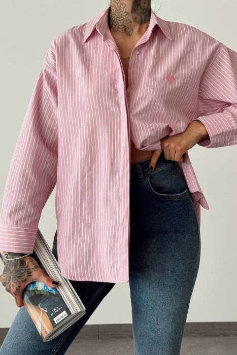 STRAIGHT LINES SHIRT WOMAN PINK/ROZE - 1