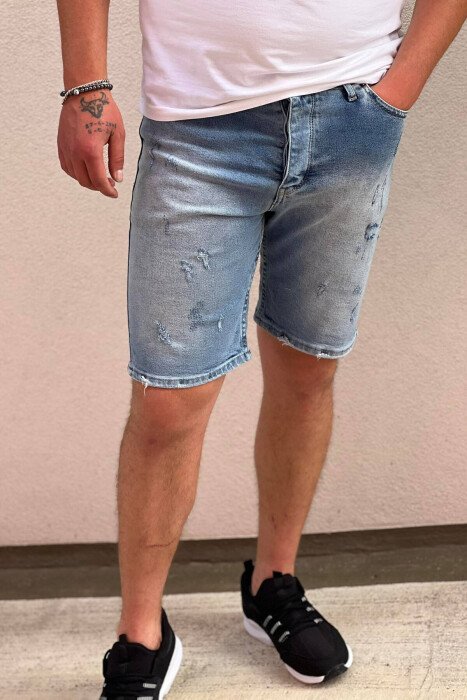 STRAIGHT MAN SHORT JEANS BLUE/BLU - 1