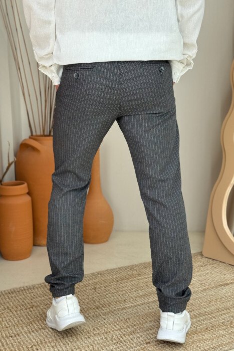 STRIPE DESIGN SIMPLE MEN PANTS GREY/GRI - 4
