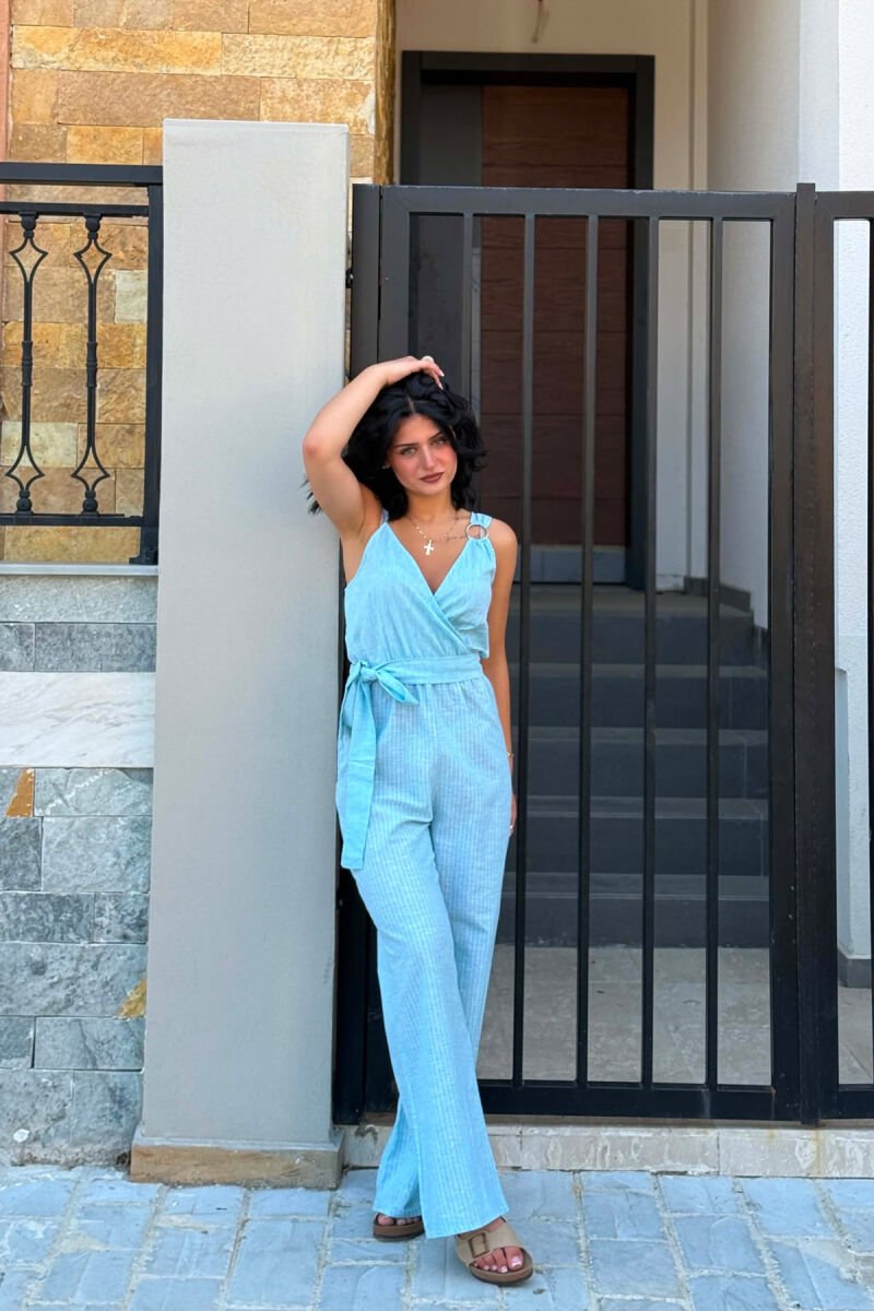 STRIPE DESIGN SIMPLE WOMEN JUMPSUIT MINT/MENTE - 3