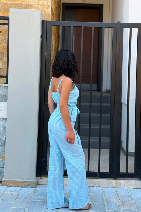STRIPE DESIGN SIMPLE WOMEN JUMPSUIT MINT/MENTE - 5