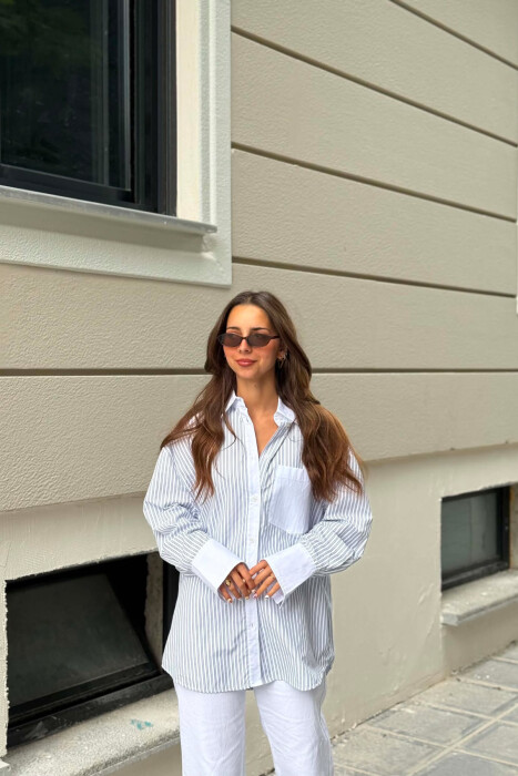 KEMISHE ME VIJA ME XHEP PARA PER FEMRA NE NGJYRE BLU TE ZBARDHUR - KLAUDIO FASHION