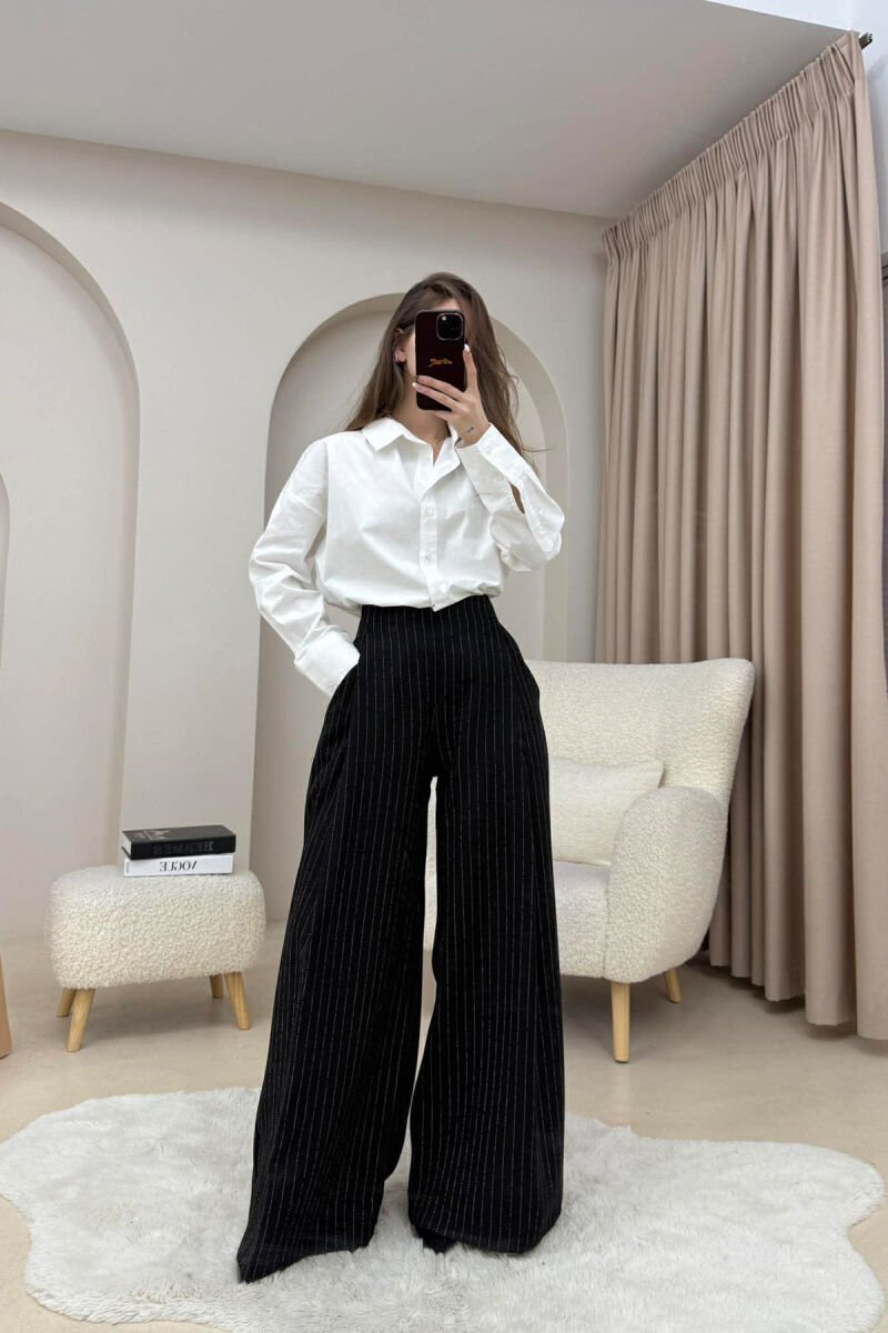 STRIPE DETAIL WOMAN TROUSERS BLACK/ E ZEZE - 2