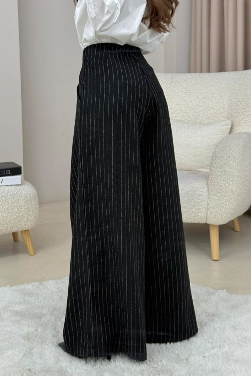 STRIPE DETAIL WOMAN TROUSERS BLACK/ E ZEZE - 5