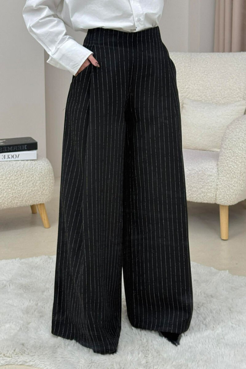 STRIPE DETAIL WOMAN TROUSERS BLACK/ E ZEZE - 1