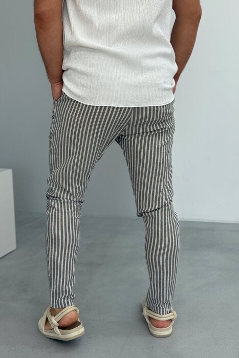 STRIPED DESIGN LACINGS MEN PANTS GREY/GRI - 4