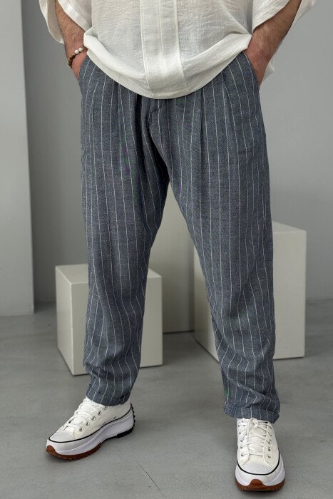STRIPED DESIGN MEN PANTS GREY/GRI - 4