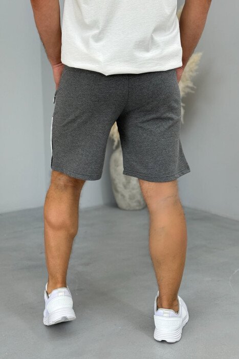 STRIPED MEN SHORT SWEATPANTS DARK GREY/GEE - 3