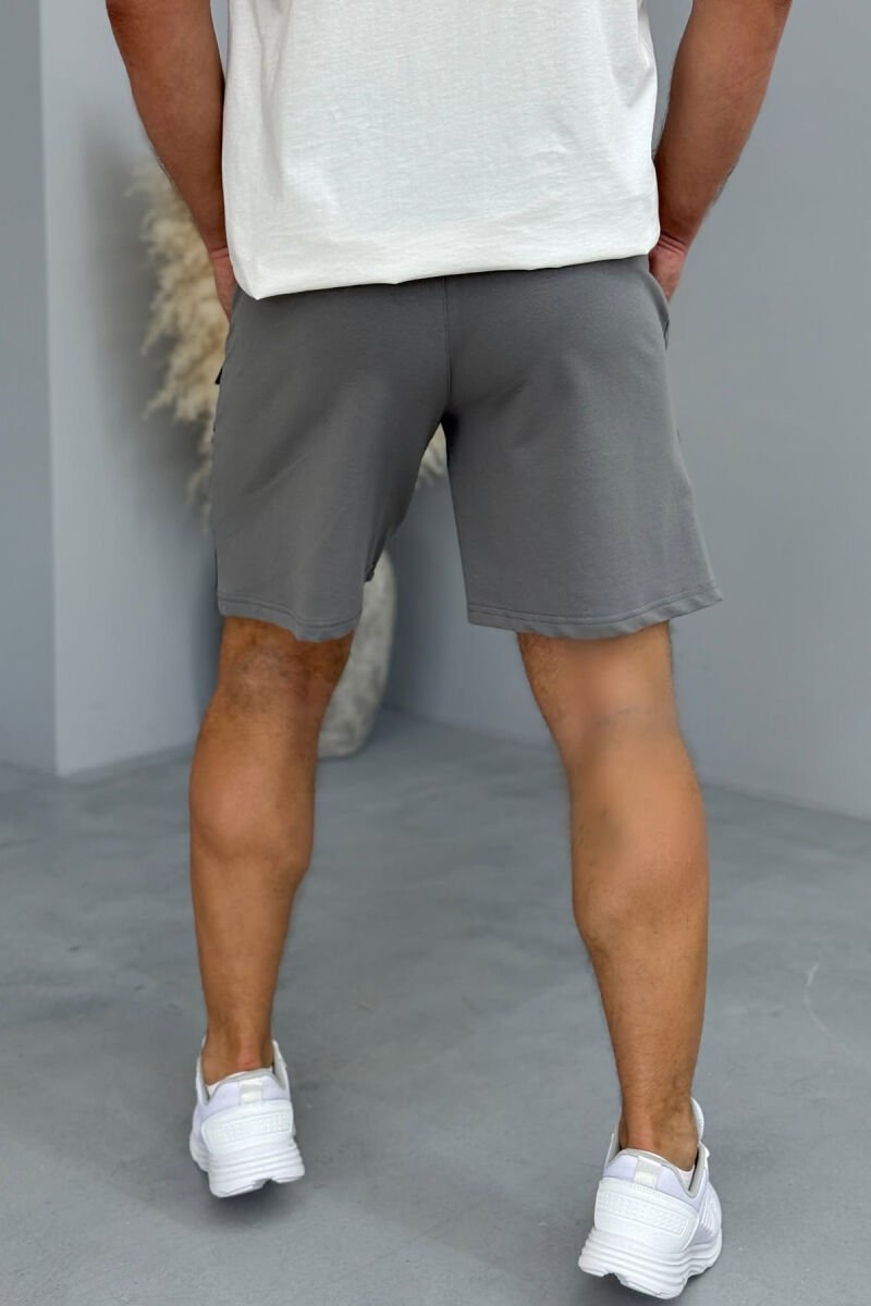 STRIPED MEN SHORT SWEATPANTS GREY ASH/GRI HIRI - 3