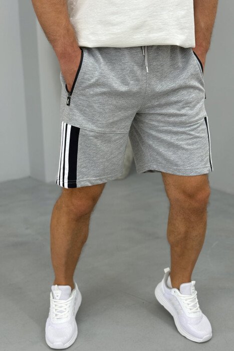 STRIPED MEN SHORT SWEATPANTS GREY/GRI - 2