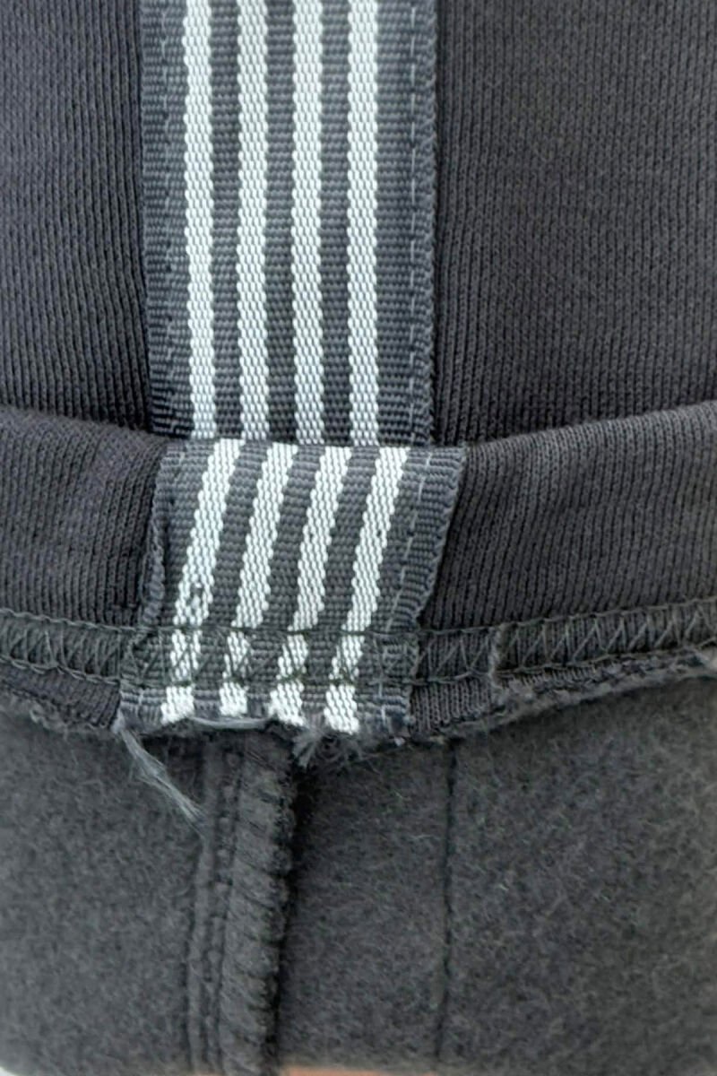 STRIPED ONE COLOR FLUFFY WOMEN SWEATPANTS DARK GREY/GEE - 5