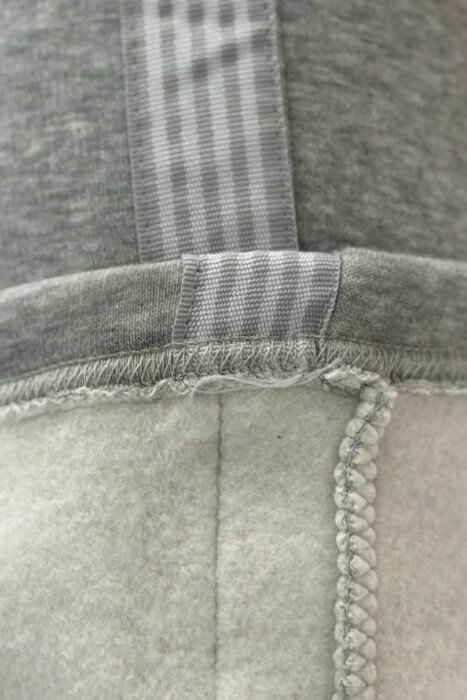 STRIPED ONE COLOR FLUFFY WOMEN SWEATPANTS LIGHT GREY/GZ - 6