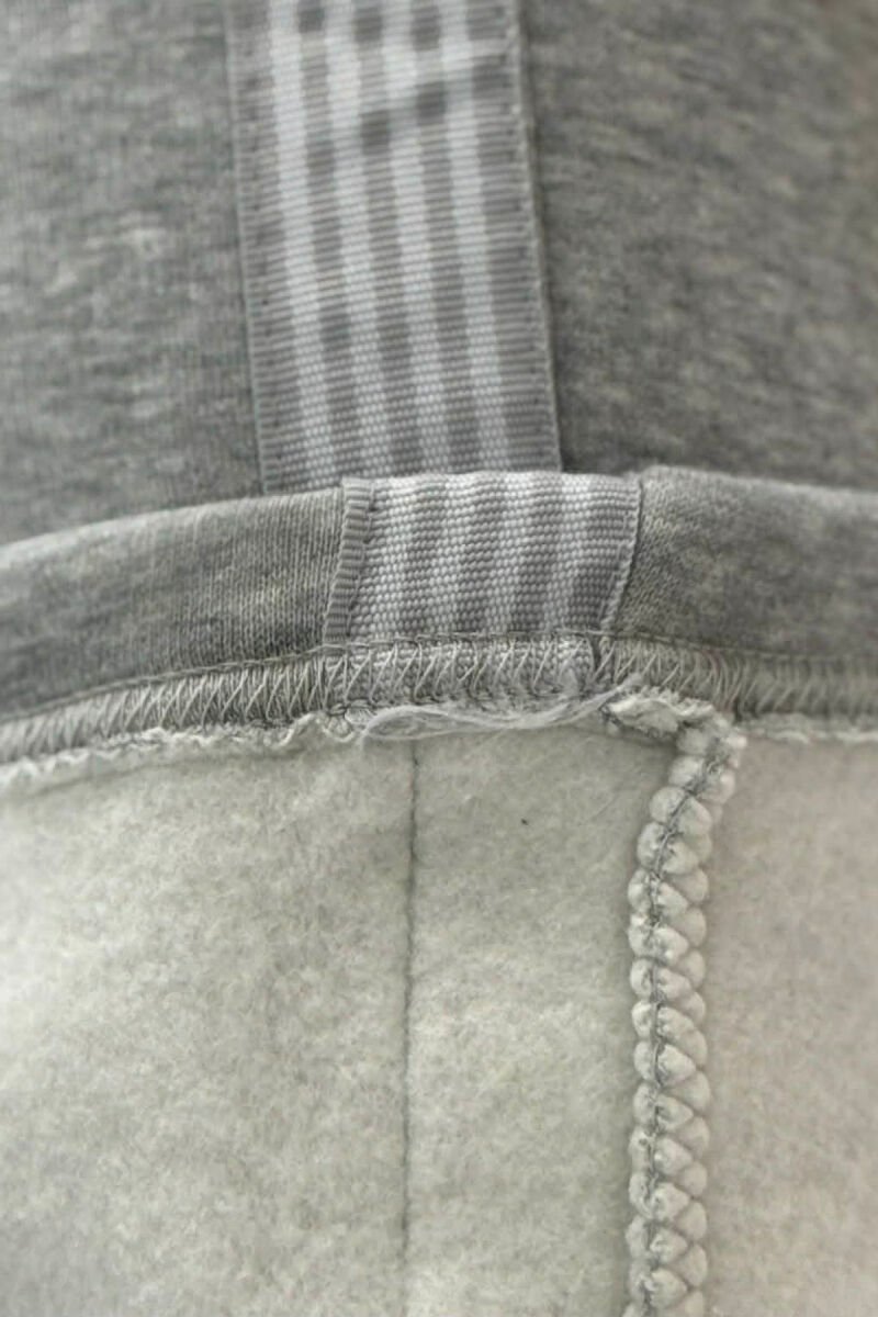 STRIPED ONE COLOR FLUFFY WOMEN SWEATPANTS LIGHT GREY/GZ - 6