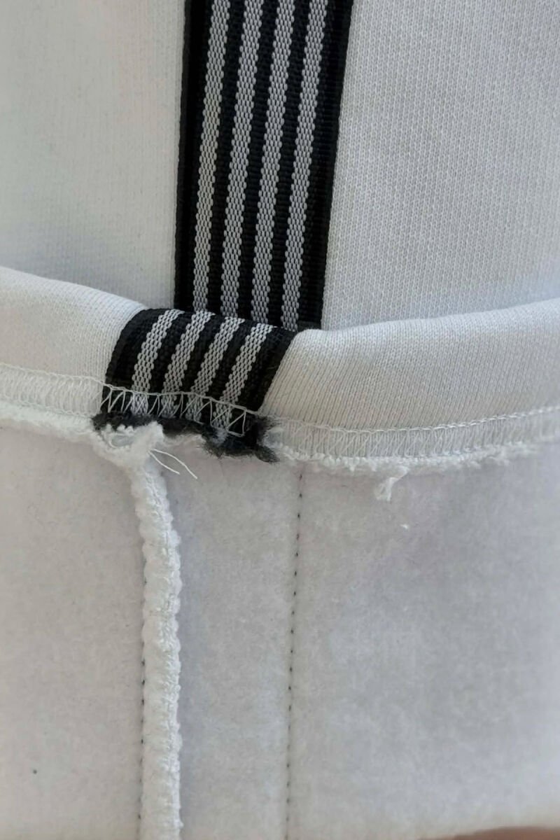 STRIPED ONE COLOR FLUFFY WOMEN SWEATPANTS WHITE-E BARDHE - 6
