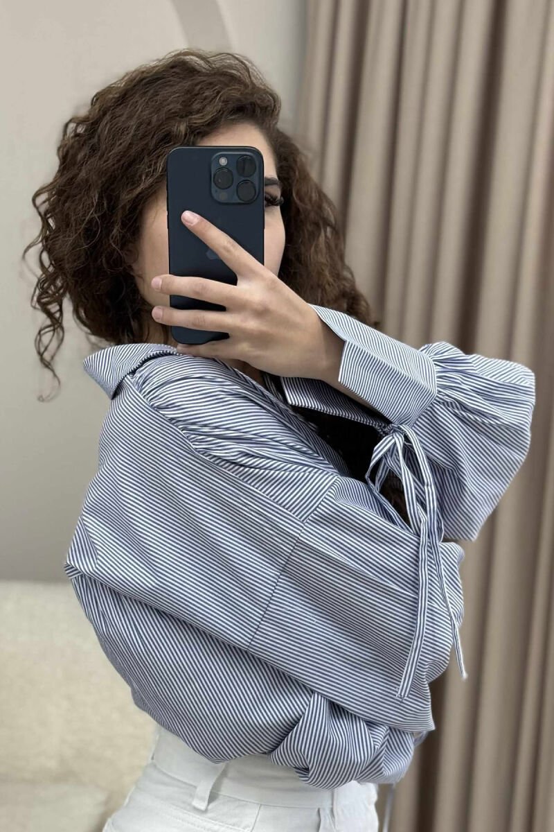 STRIPED SIMPLE WOMEN SHIRT LIGHTBLUE/BZ - 3