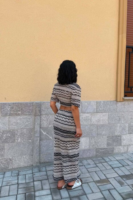 STRIPES DESIGN CROP TOP + SKIRT WOMAN SET MULTIPLE/SHNGJ - 6