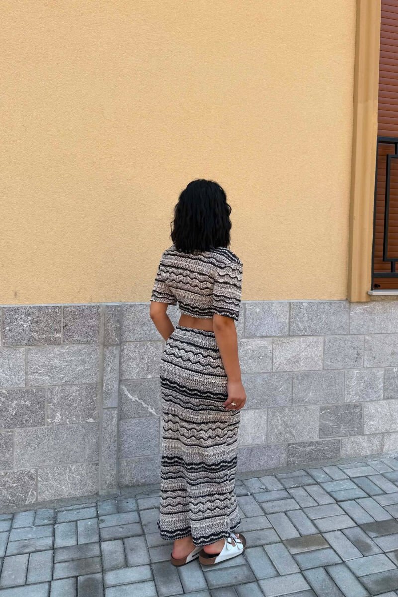 STRIPES DESIGN CROP TOP + SKIRT WOMAN SET MULTIPLE/SHNGJ - 6