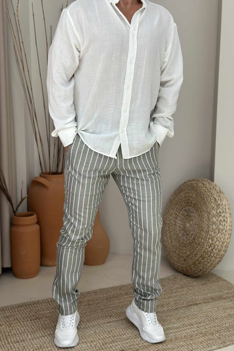 STRIPES DESIGN SIMPLE MEN PANTS GREY/GRI - 1