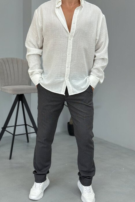 STRIPES DESIGN SIMPLE MEN PANTS GREY/GRI - 1