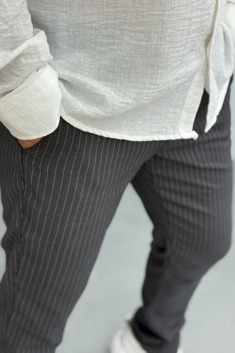 STRIPES DESIGN SIMPLE MEN PANTS GREY/GRI - 3