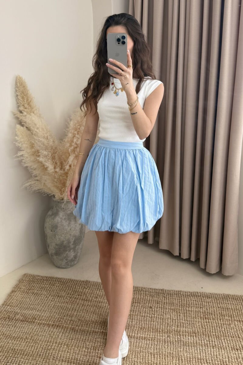 STRIPES SHORT WOMEN SKIRT LIGHTBLUE/BZ - 2
