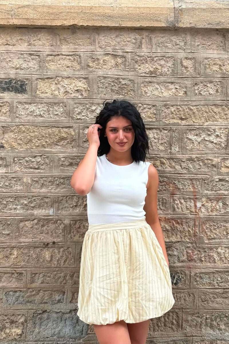 STRIPES SHORT WOMEN SKIRT YELLOW/E VERDHE - 3