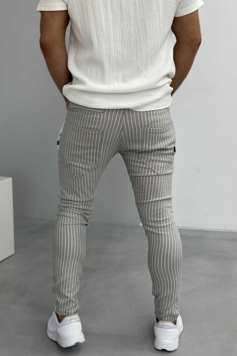 STRIPES SIMPLE MEN PANTS LIGHT GREY/GZ - 4