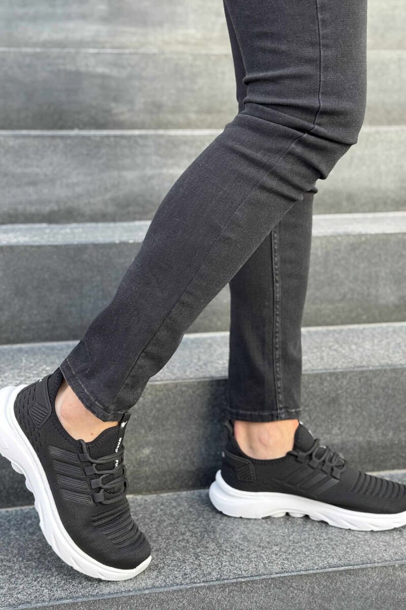 STRIPES SIMPLE MEN SNEAKERS BLACK-WHITE/ZB - 3