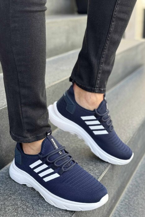 STRIPES SIMPLE MEN SNEAKERS BLUE-WHITE/BLBA - 1