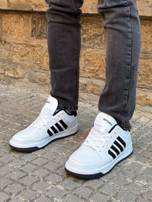 STRIPES SIMPLE MEN SNEAKERS WHITE-BLACK/BAZE - 3