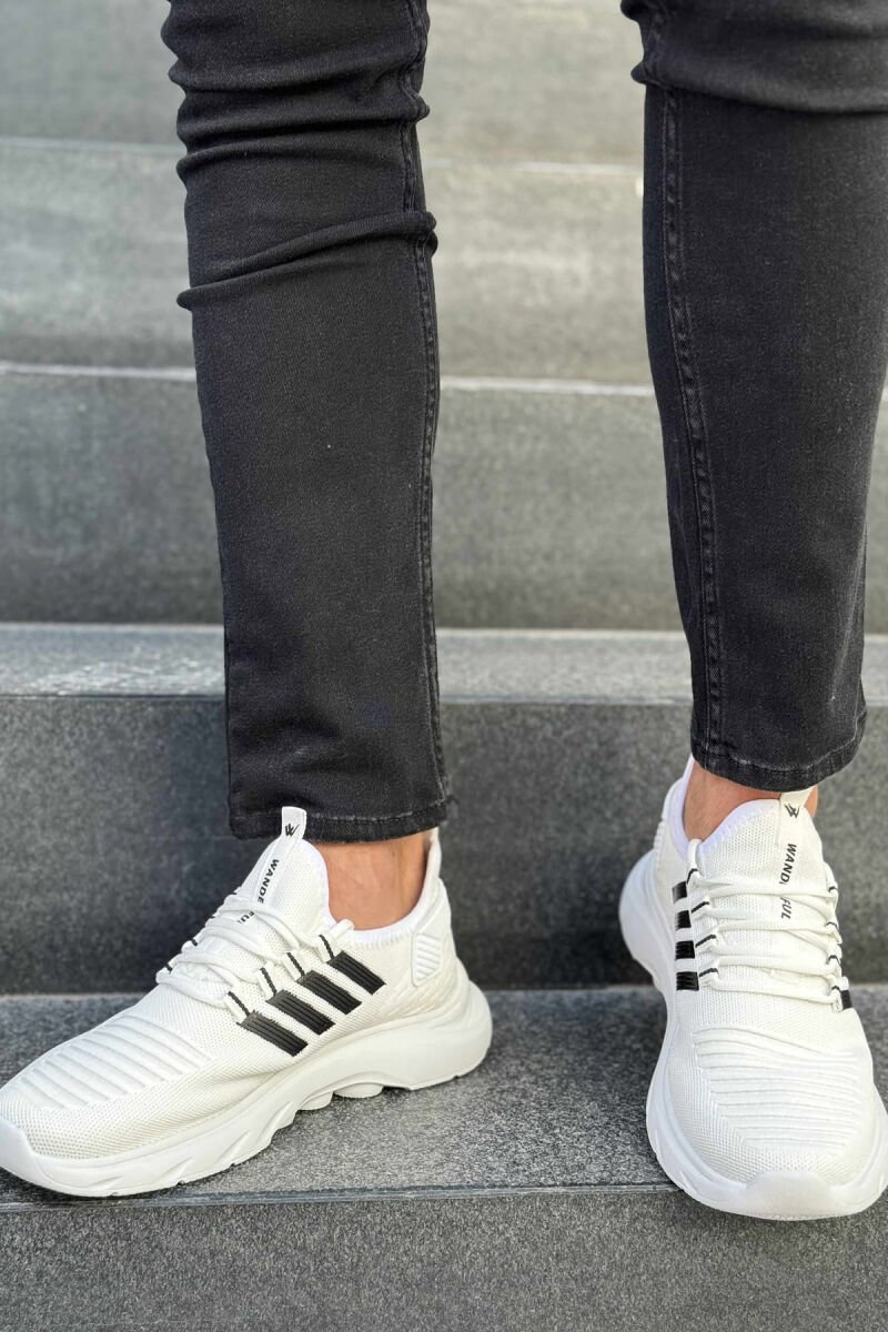 STRIPES SIMPLE MEN SNEAKERS WHITE-BLACK/BAZE - 1